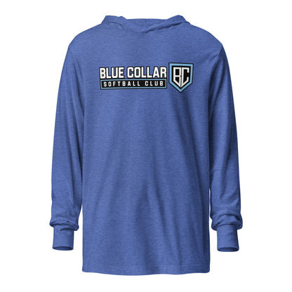 Performance | Hooded Long Sleeve T Shirt | Blue Collar Softball 2034 | Vanguard Logo