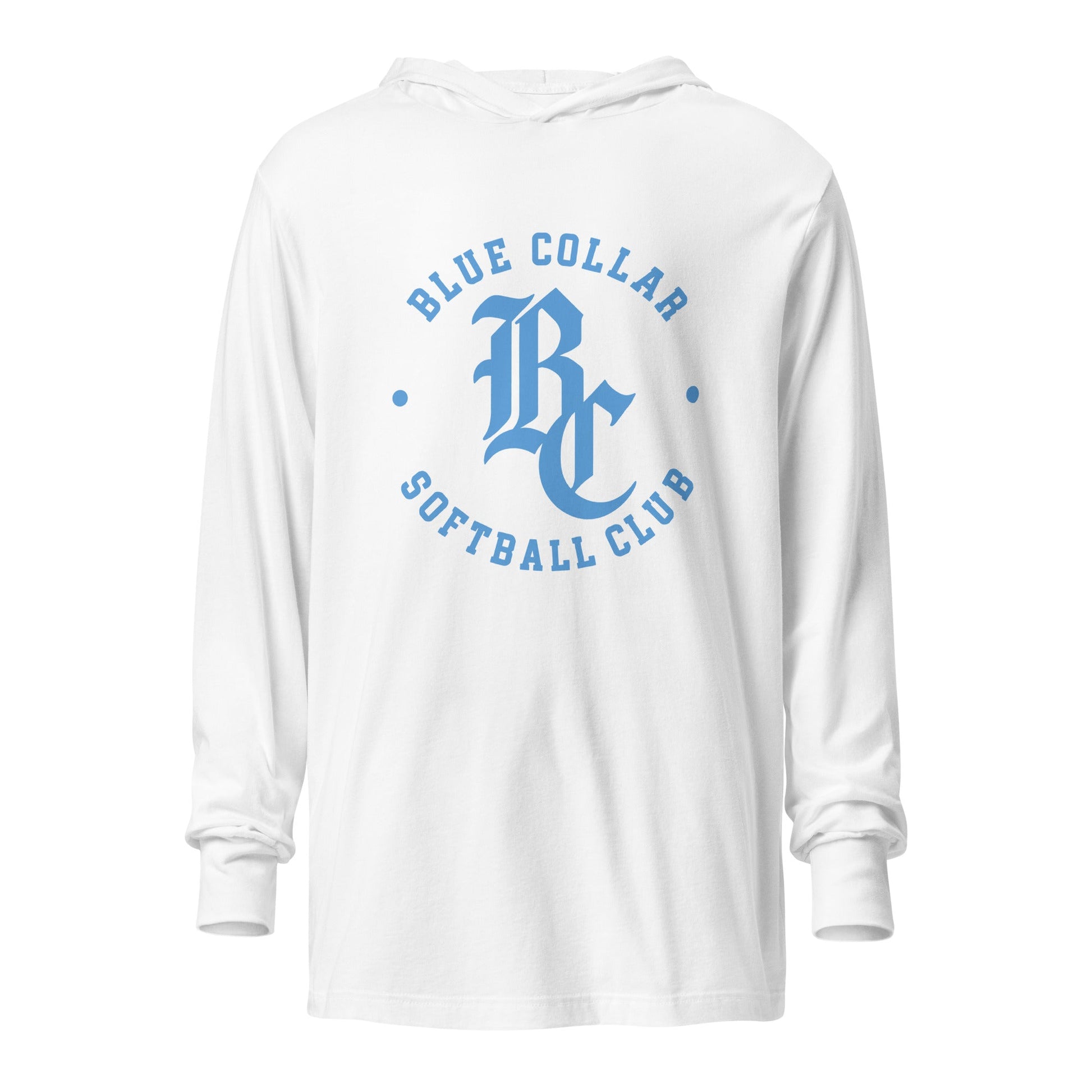 Performance | Hooded Long Sleeve T Shirt | Blue Collar Softball 2034 | Varsity Logo