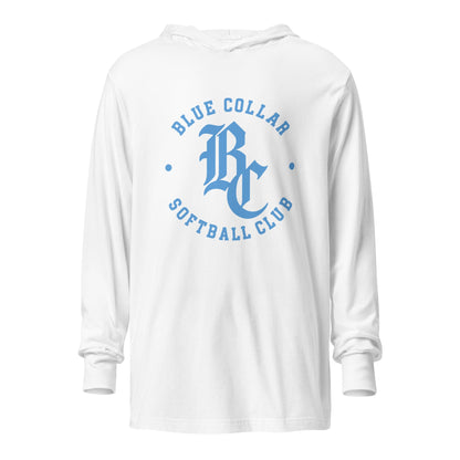 Performance | Hooded Long Sleeve T Shirt | Blue Collar Softball 2034 | Varsity Logo