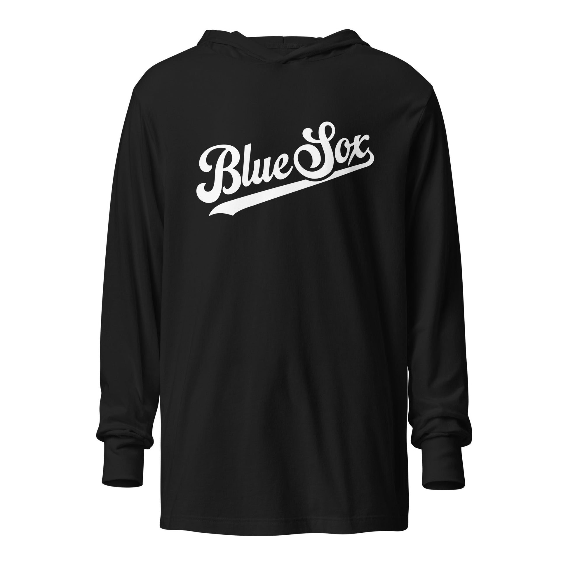 Performance | Hooded Long Sleeve T Shirt | Blue Sox | Script Logo