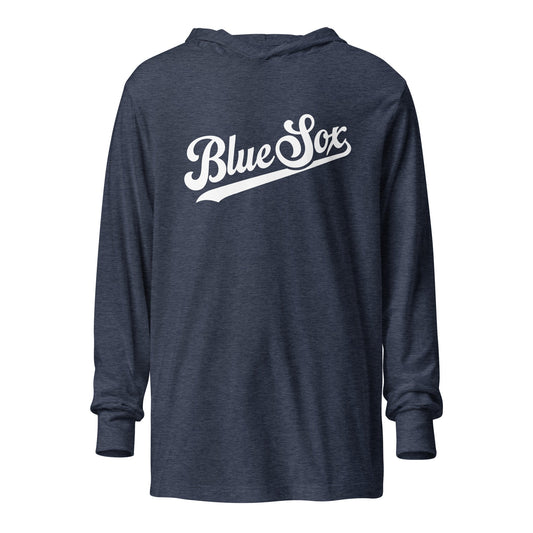 Performance | Hooded Long Sleeve T Shirt | Blue Sox | Script Logo