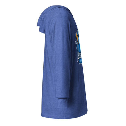 Performance | Hooded Long Sleeve T Shirt | Blue Streak Lightning | Mascot Logo