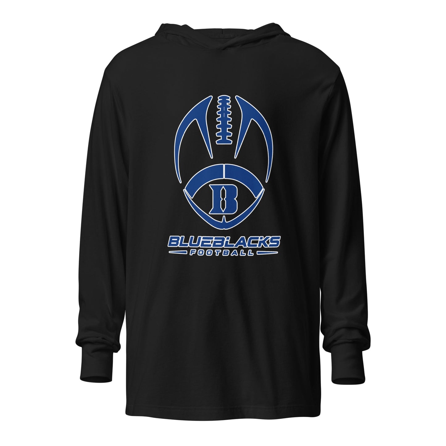 Performance | Hooded Long Sleeve T Shirt | Blueblacks Football Club | Emblem Logo