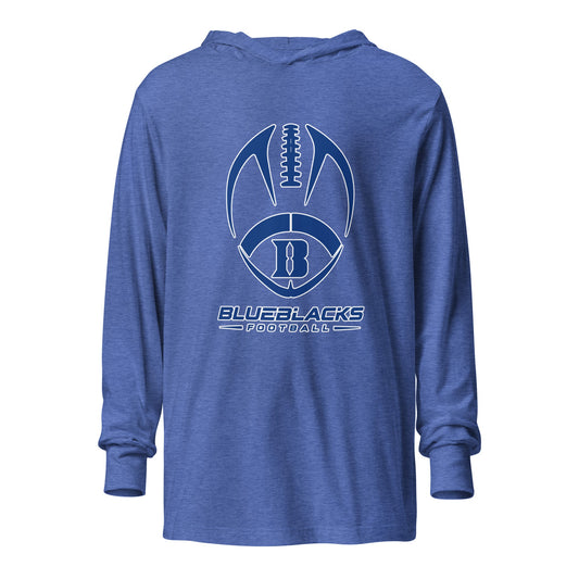 Performance | Hooded Long Sleeve T Shirt | Blueblacks Football Club | Emblem Logo