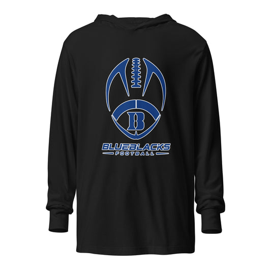 Performance | Hooded Long Sleeve T Shirt | Blueblacks Football Club | Emblem Logo