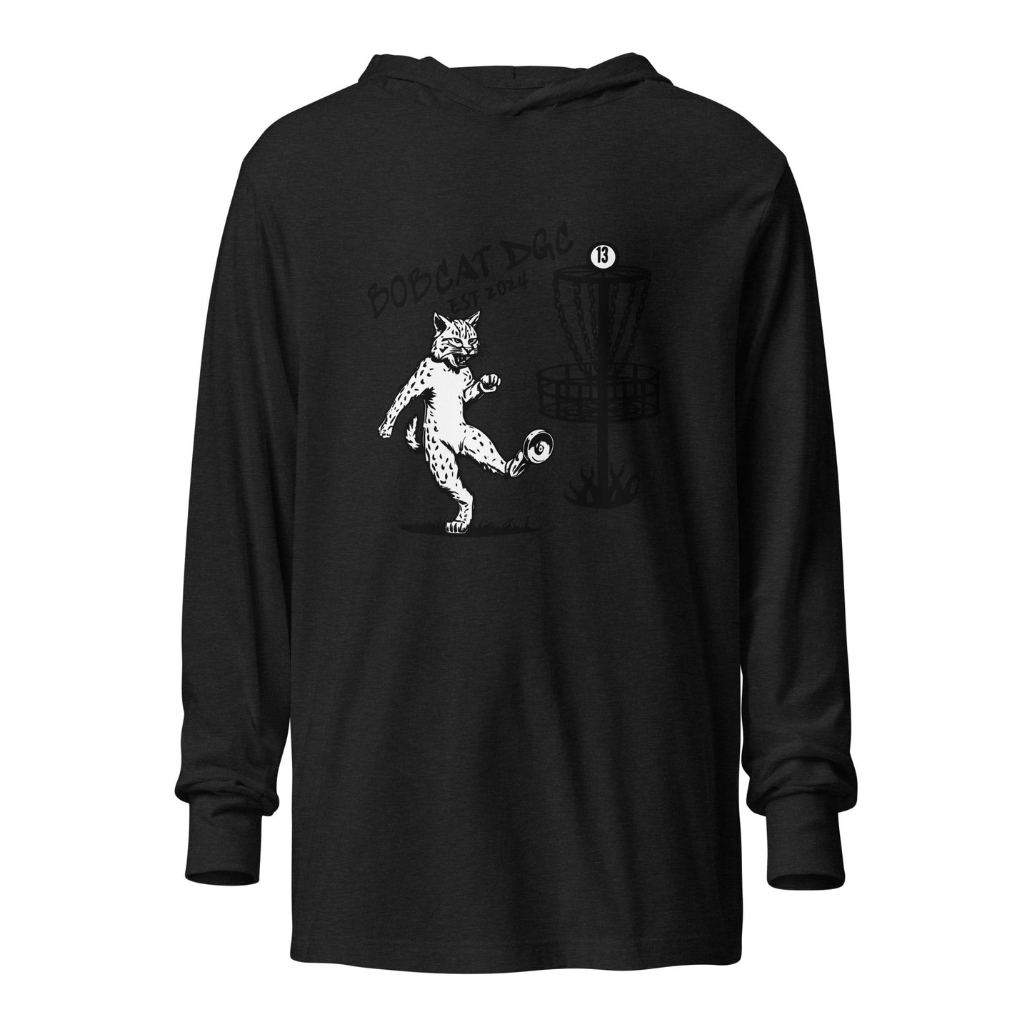 Performance | Hooded Long Sleeve T Shirt | Bobcat DGC | Predator Disc Golf Logo