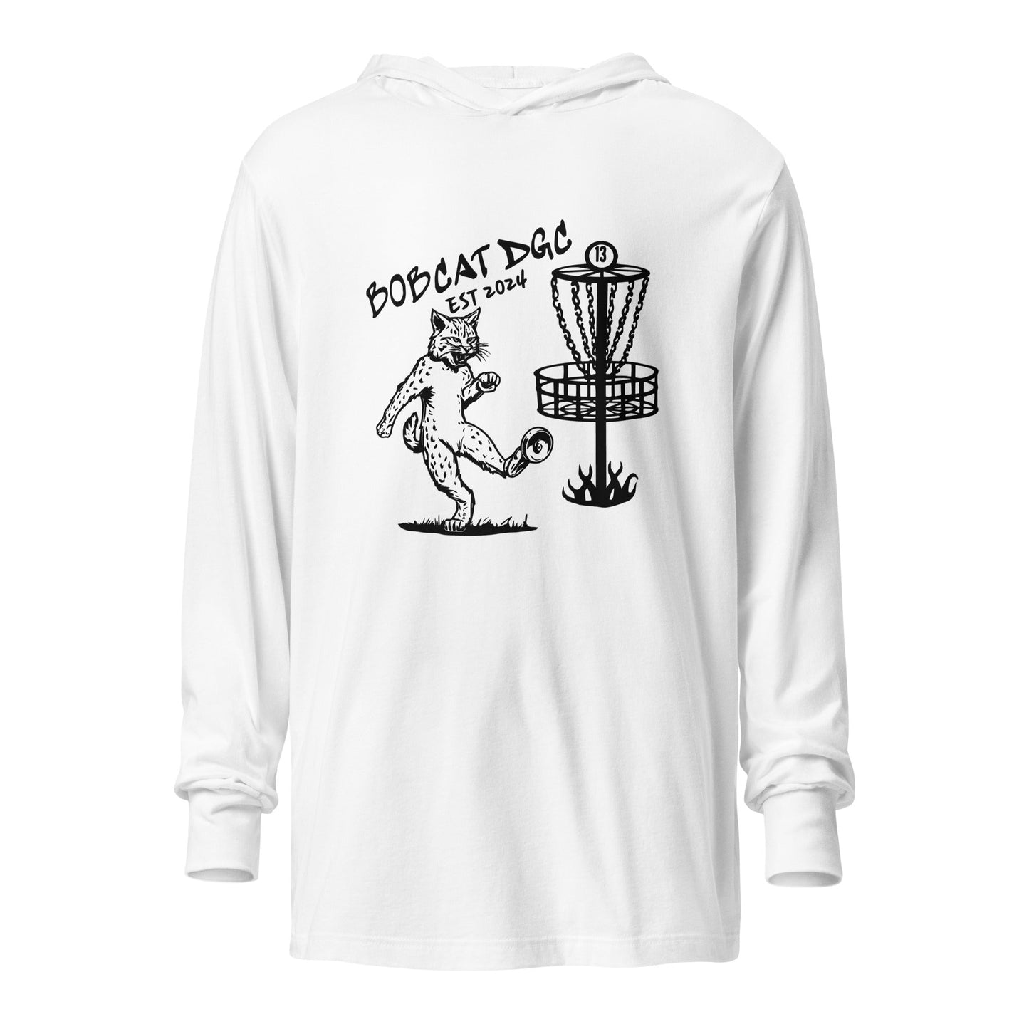 Performance | Hooded Long Sleeve T Shirt | Bobcat DGC | Predator Disc Golf Logo