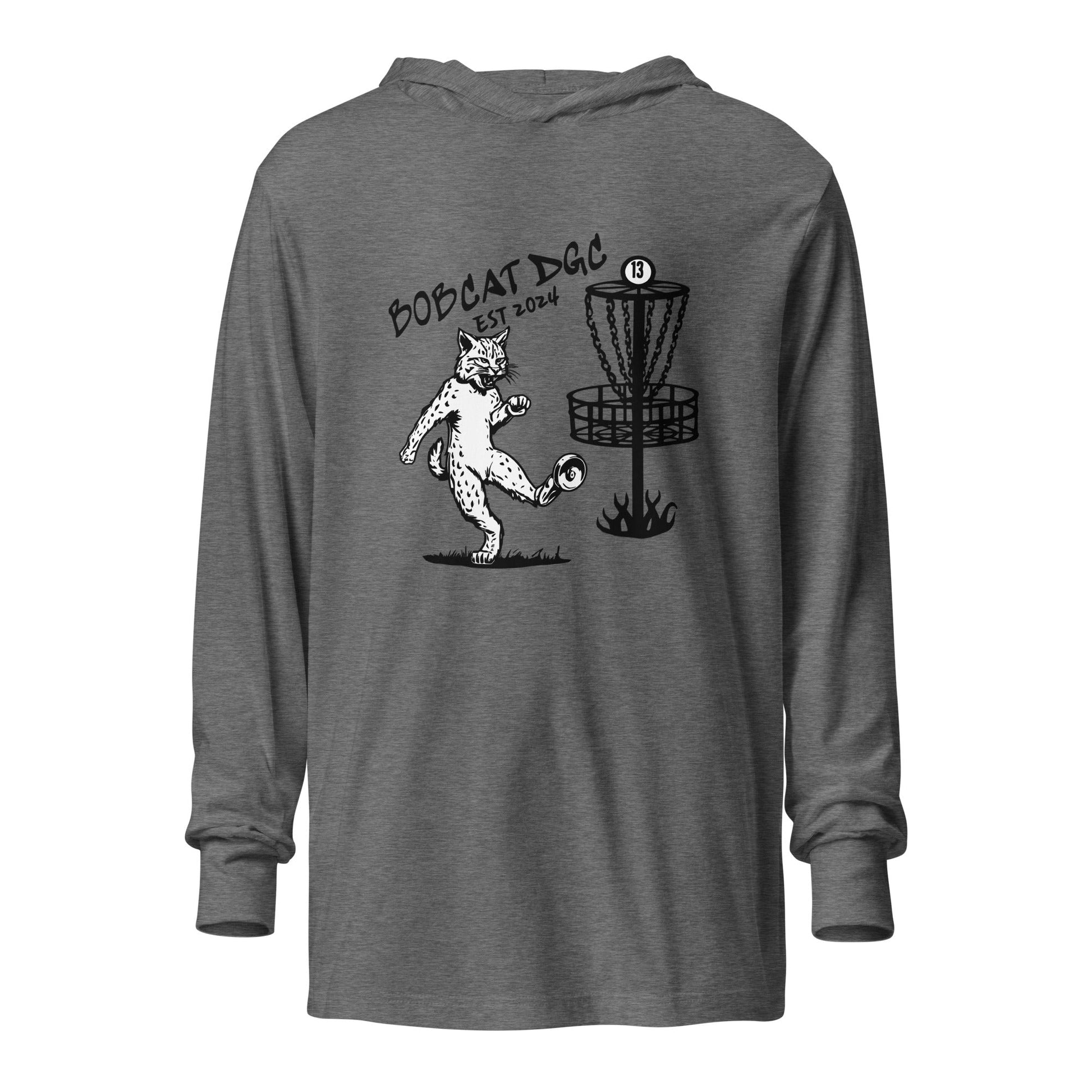 Performance | Hooded Long Sleeve T Shirt | Bobcat DGC | Predator Disc Golf Logo