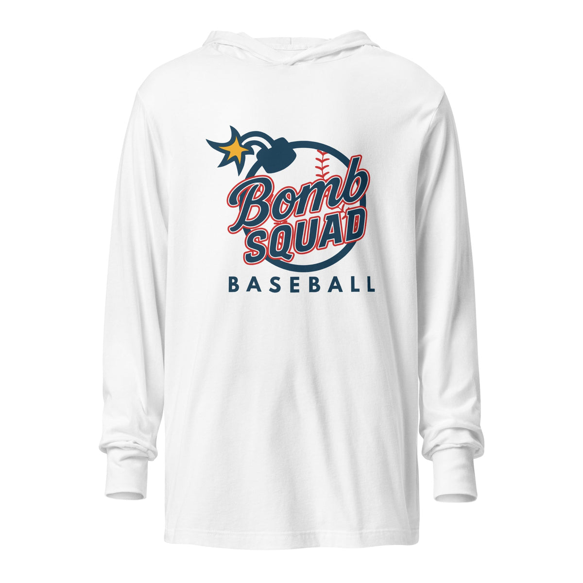 Performance | Hooded Long Sleeve T Shirt | Bomb Squad Baseball | Alt Logo