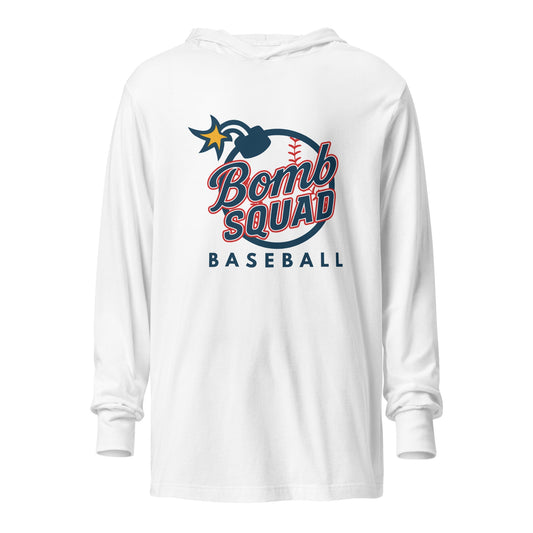 Performance | Hooded Long Sleeve T Shirt | Bomb Squad Baseball | Alt Logo