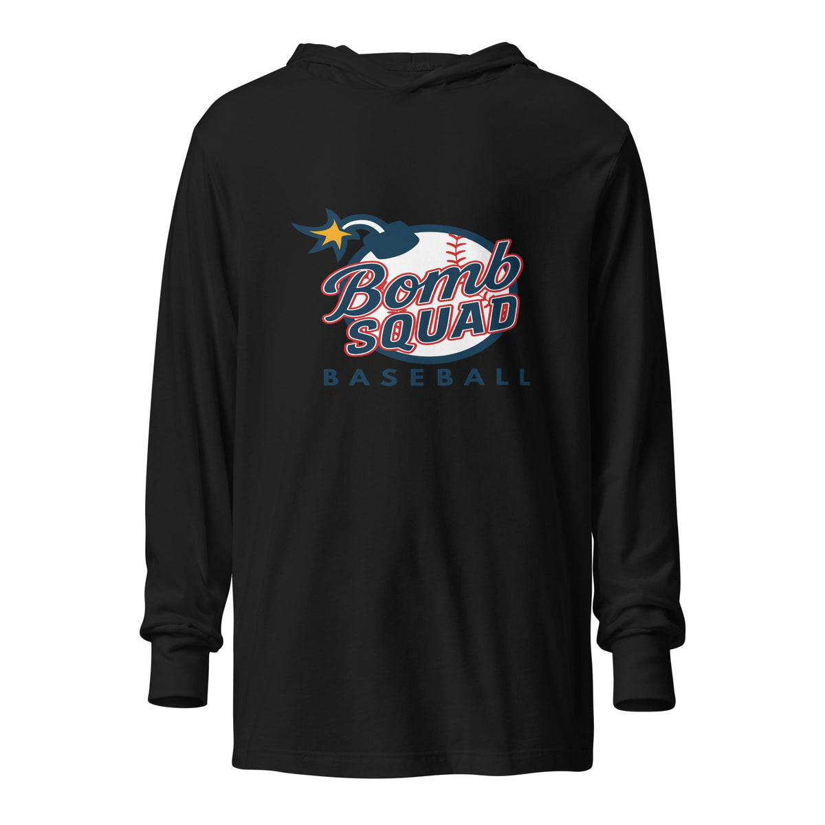 Performance | Hooded Long Sleeve T Shirt | Bomb Squad Baseball | Alt Logo