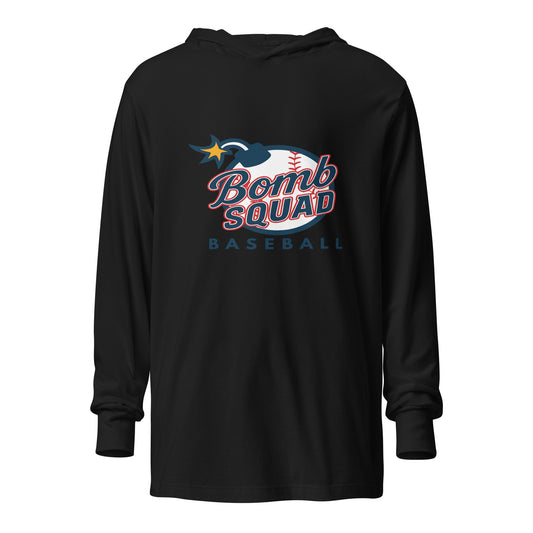 Performance | Hooded Long Sleeve T Shirt | Bomb Squad Baseball | Alt Logo