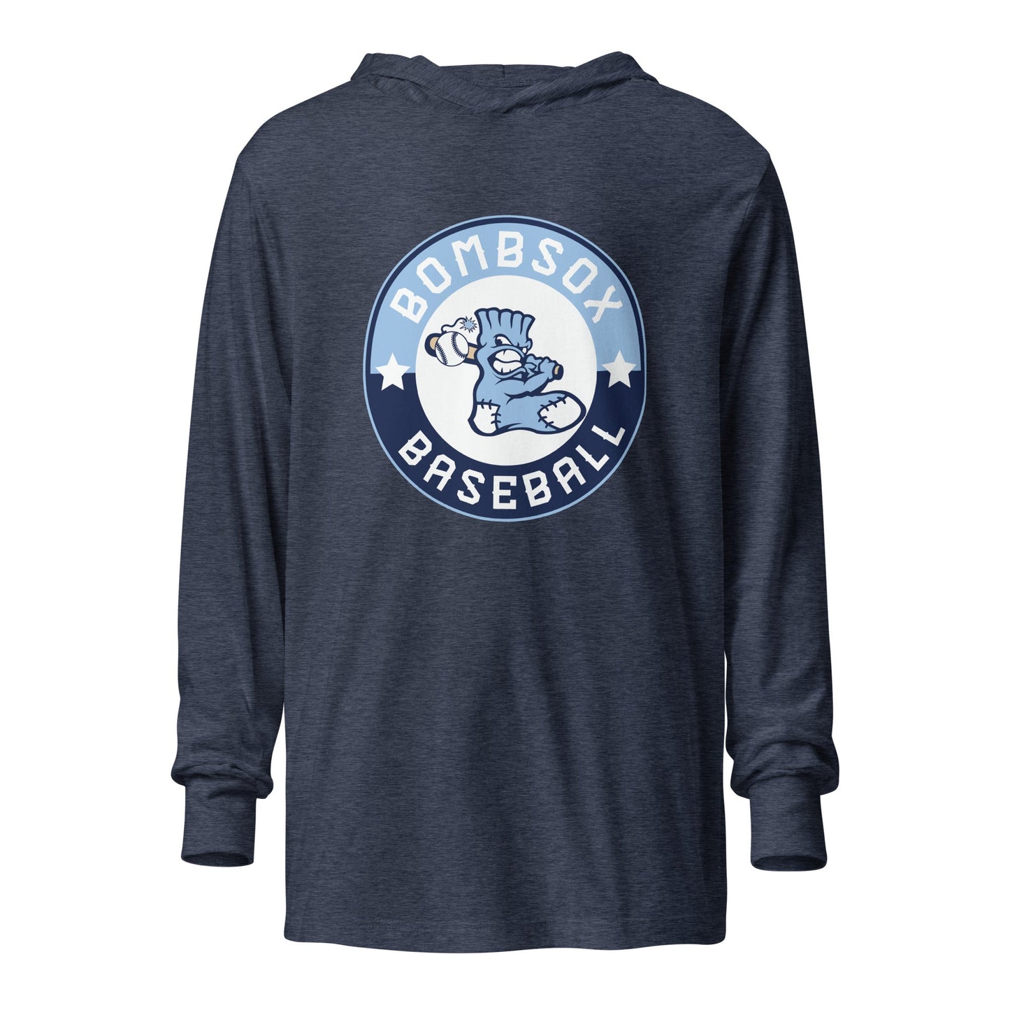 Performance | Hooded Long Sleeve T Shirt | BombSox Baseball | Badge Logo