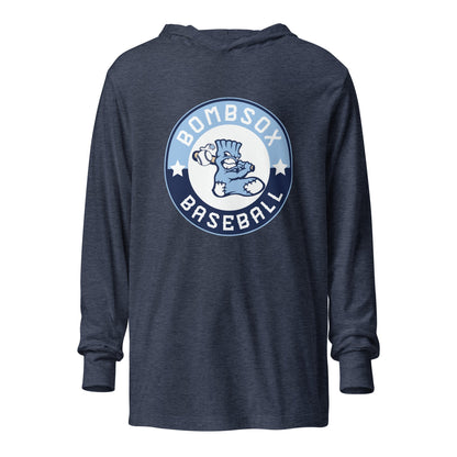 Performance | Hooded Long Sleeve T Shirt | BombSox Baseball | Badge Logo