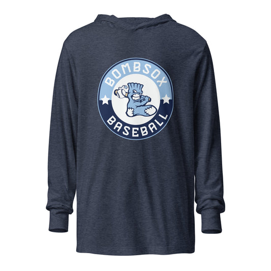 Performance | Hooded Long Sleeve T Shirt | BombSox Baseball | Badge Logo