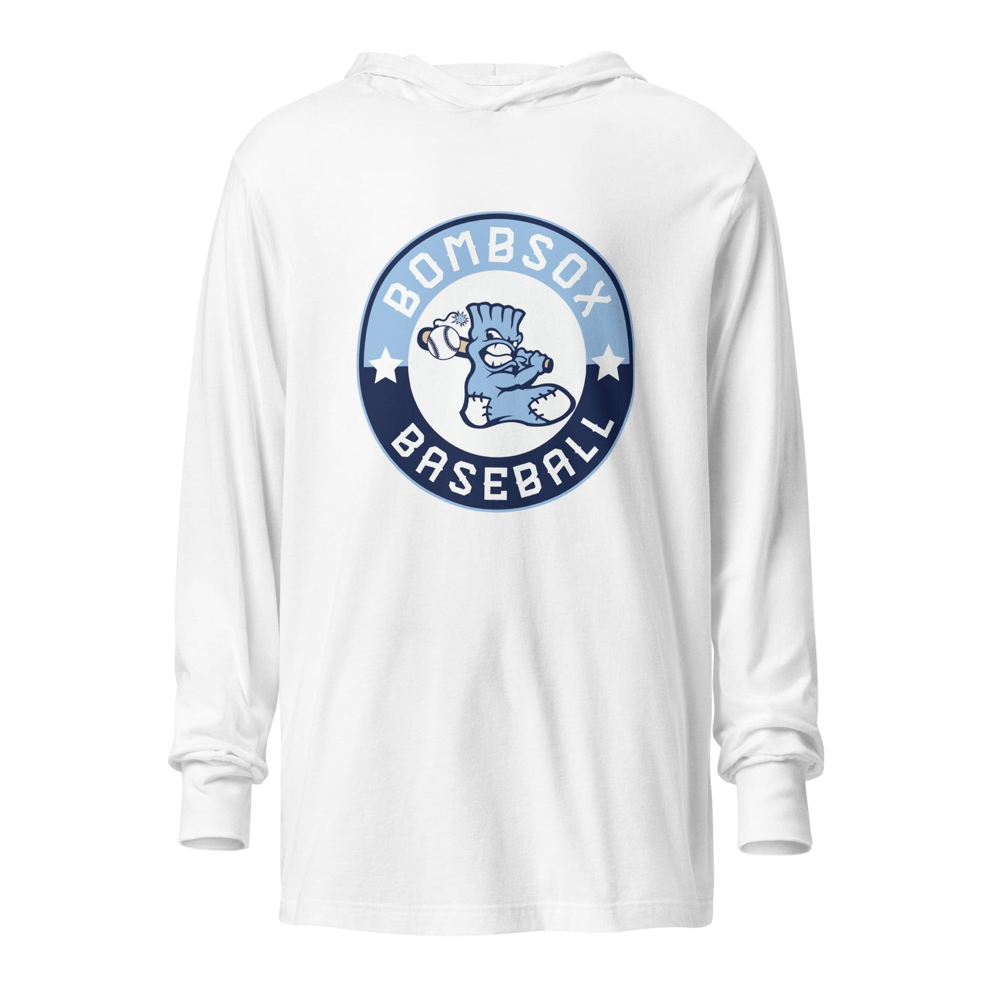 Performance | Hooded Long Sleeve T Shirt | BombSox Baseball | Badge Logo