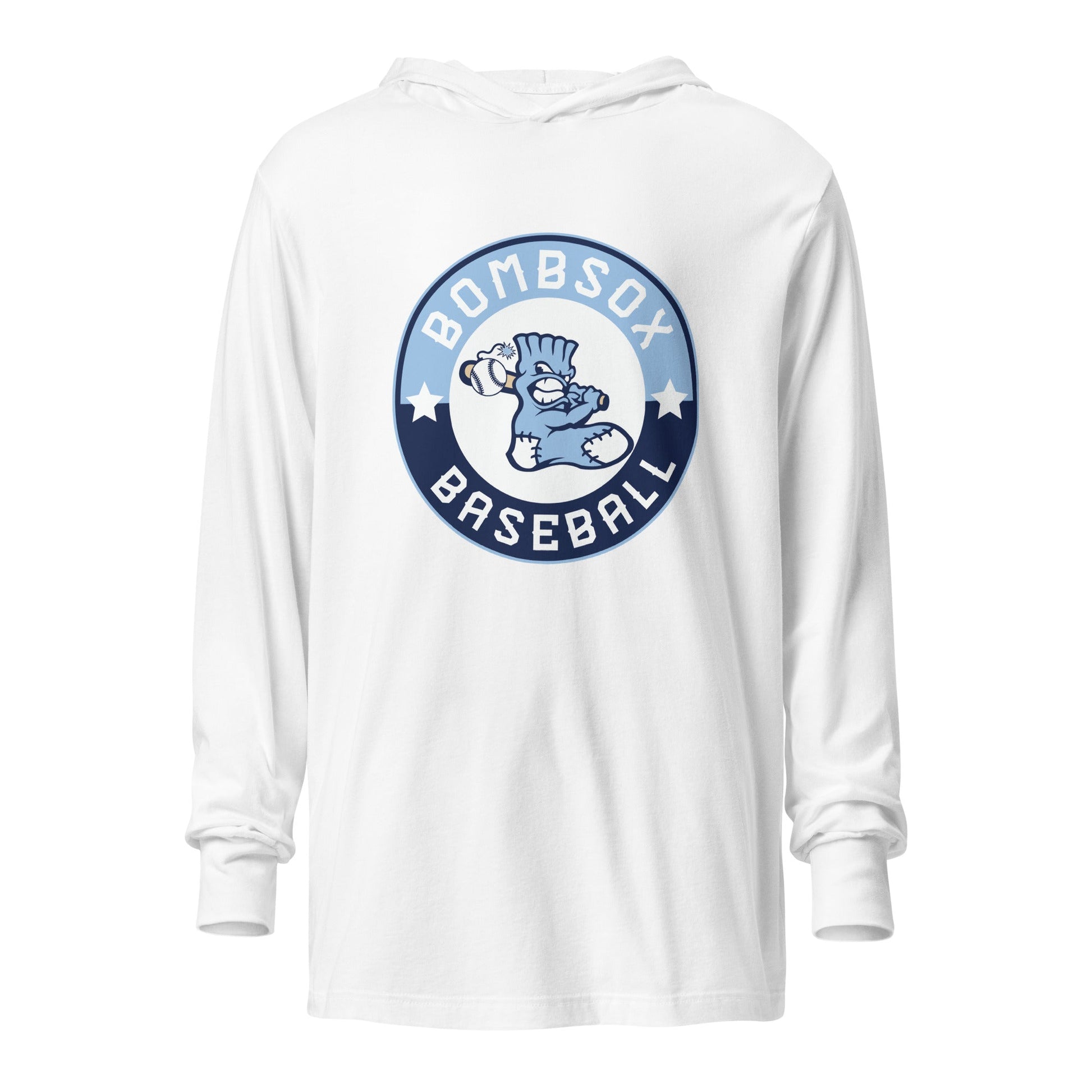 Performance | Hooded Long Sleeve T Shirt | BombSox Baseball | Badge Logo