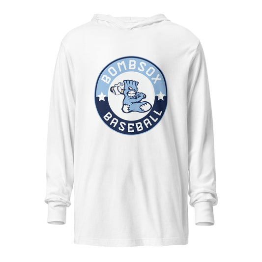 Performance | Hooded Long Sleeve T Shirt | BombSox Baseball | Badge Logo