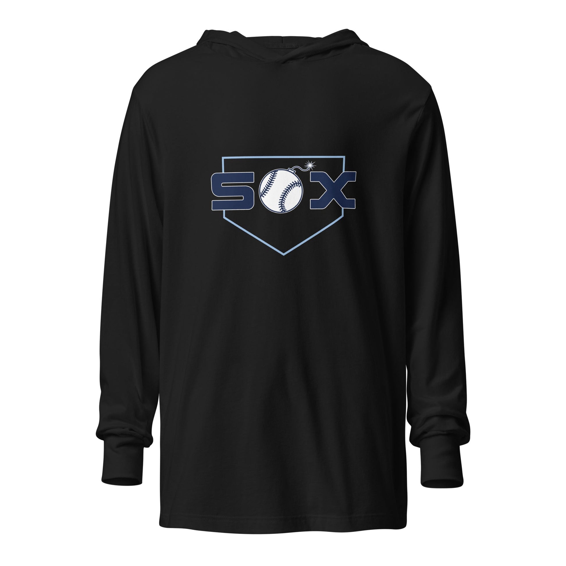 Performance | Hooded Long Sleeve T Shirt | BombSox Baseball | Crest Logo