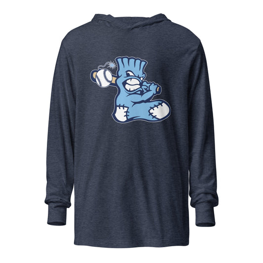 Performance | Hooded Long Sleeve T Shirt | BombSox Baseball | Mascot Logo