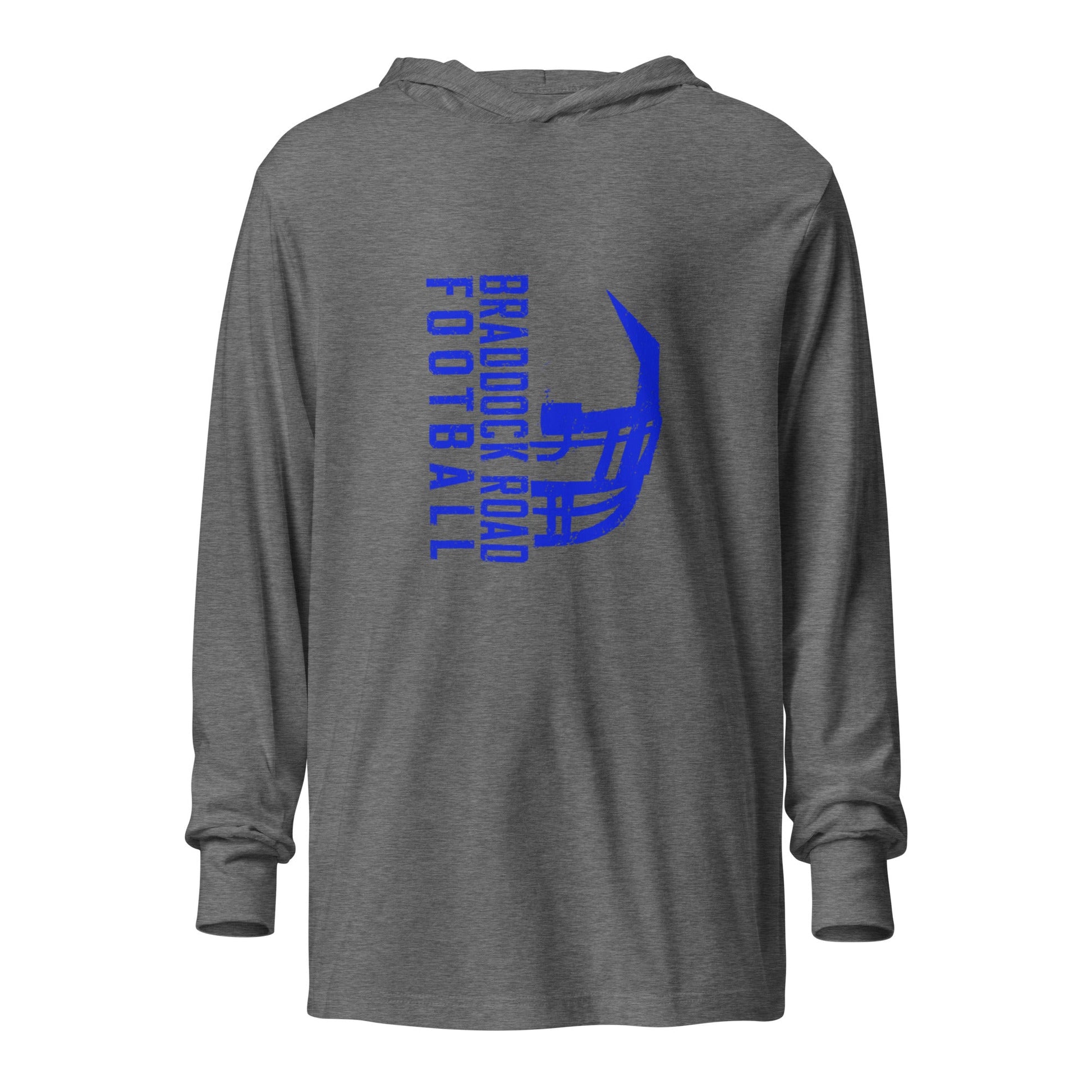 Performance | Hooded Long Sleeve T Shirt | Braddock Road Football | Sideline Vertical Logo