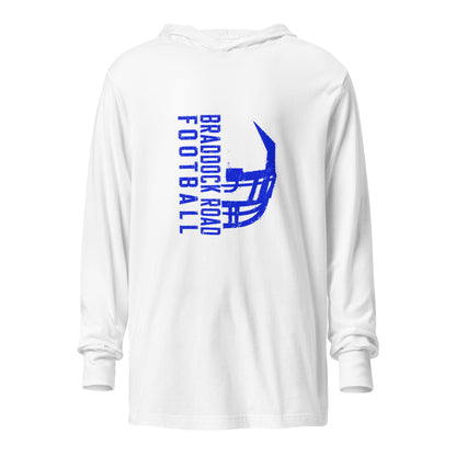 Performance | Hooded Long Sleeve T Shirt | Braddock Road Football | Sideline Vertical Logo