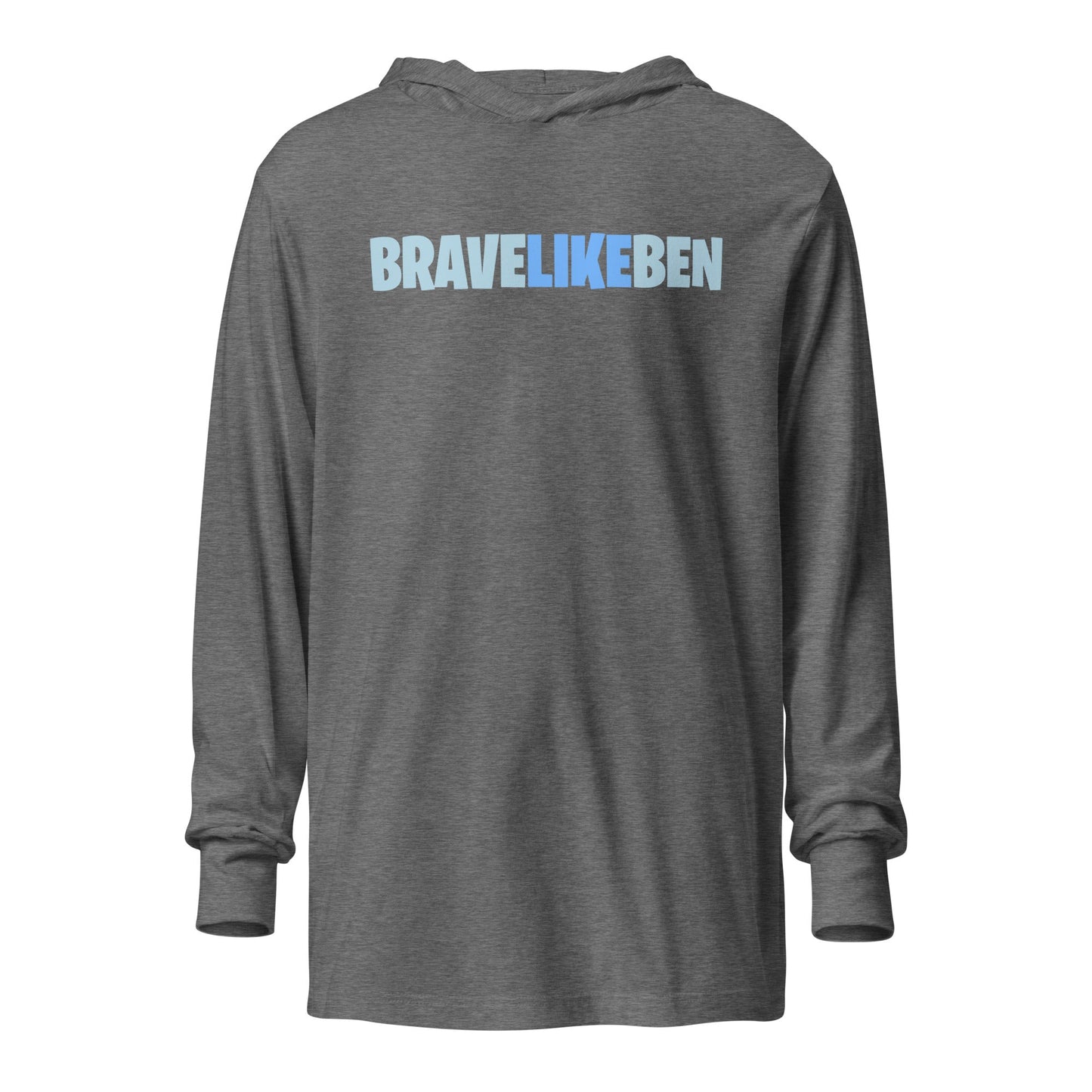 Performance | Hooded Long Sleeve T Shirt | Brave Like Ben | Wordmark Logo
