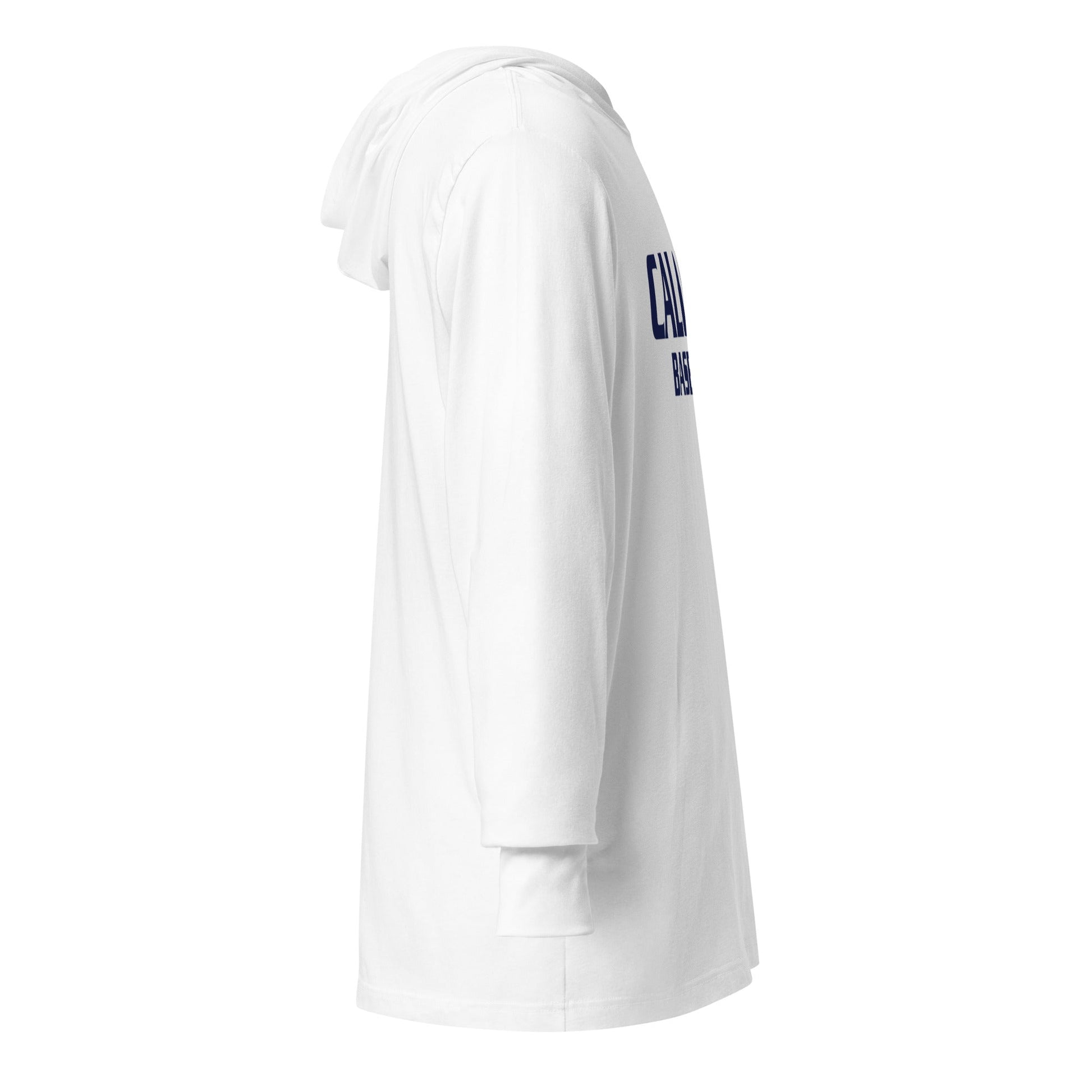 Performance | Hooded Long Sleeve T Shirt | Caliber Baseball | Varsity Script Logo