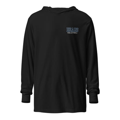 Performance | Hooded Long Sleeve T Shirt | Cambridge Volleyball | Block Bears Logo