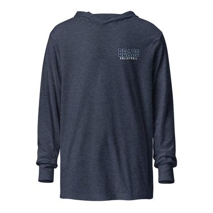 Performance | Hooded Long Sleeve T Shirt | Cambridge Volleyball | Block Bears Logo