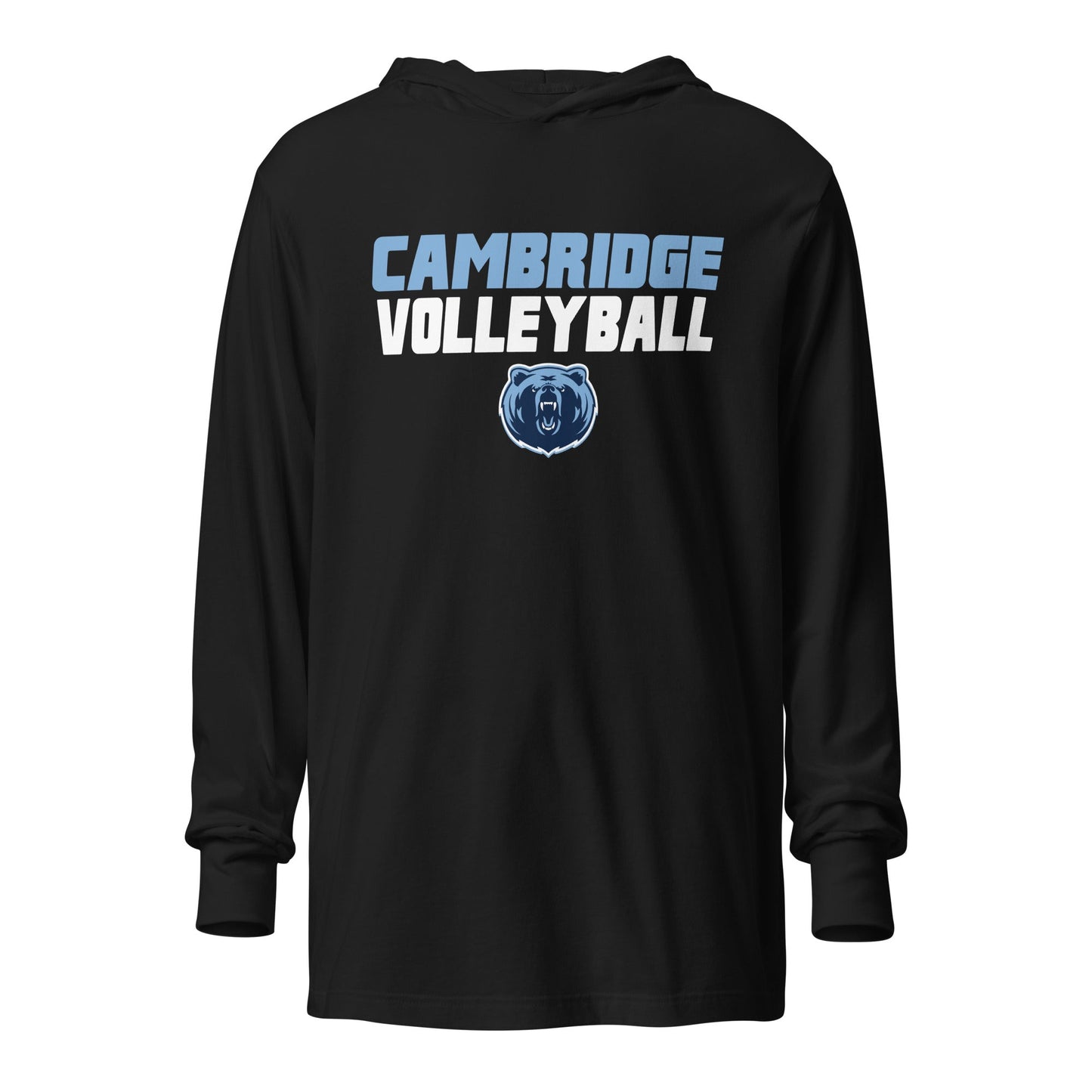 Performance | Hooded Long Sleeve T Shirt | Cambridge Volleyball | Modern Logo