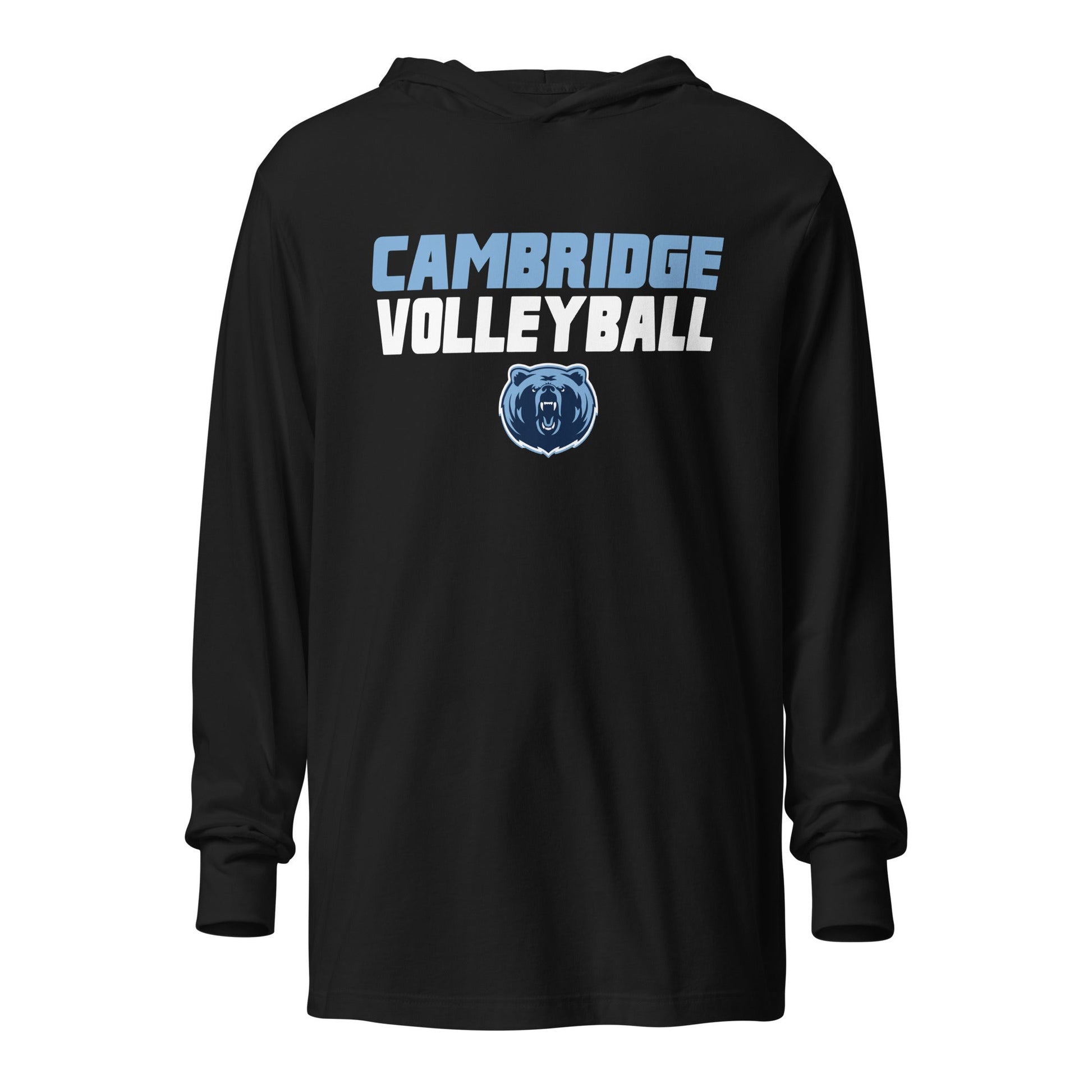 Performance | Hooded Long Sleeve T Shirt | Cambridge Volleyball | Modern Logo