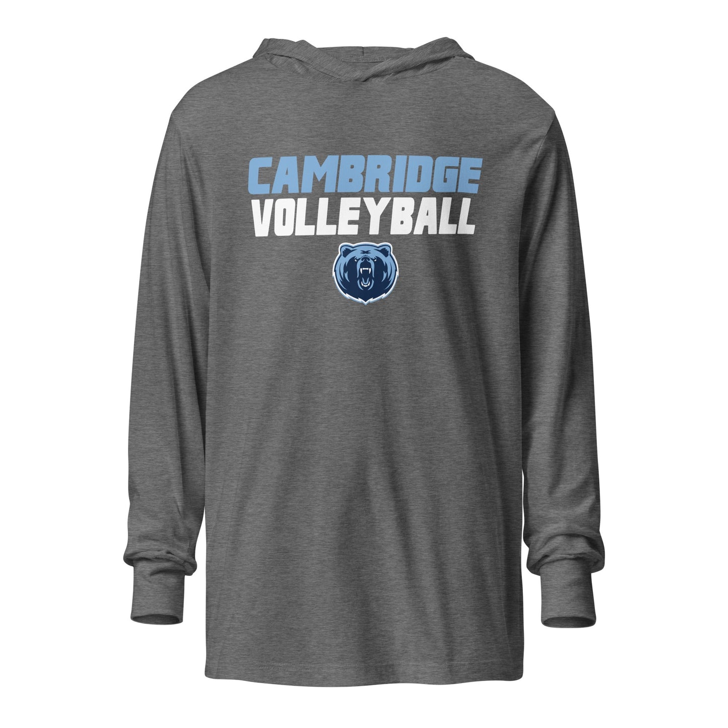Performance | Hooded Long Sleeve T Shirt | Cambridge Volleyball | Modern Logo