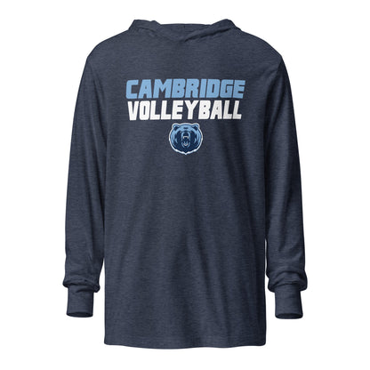 Performance | Hooded Long Sleeve T Shirt | Cambridge Volleyball | Modern Logo