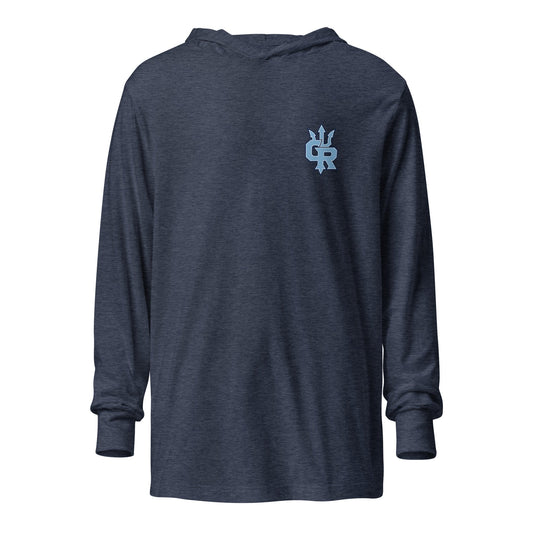 Performance | Hooded Long Sleeve T Shirt | Cape Riptides Baseball | Crest Logo