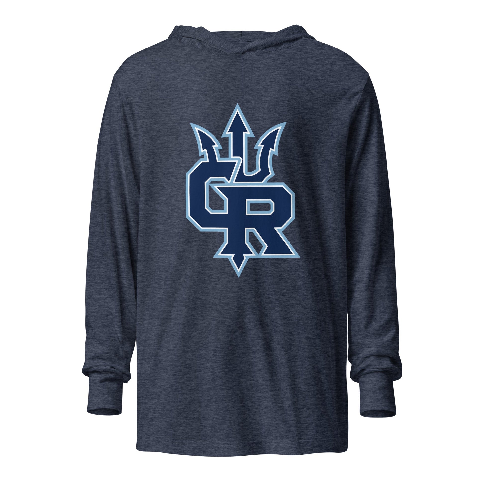 Performance | Hooded Long Sleeve T Shirt | Cape Riptides Baseball | Emblem Logo