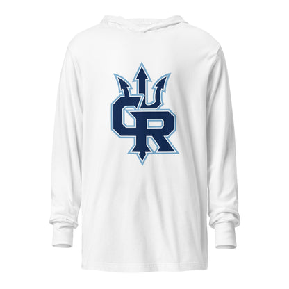 Performance | Hooded Long Sleeve T Shirt | Cape Riptides Baseball | Emblem Logo