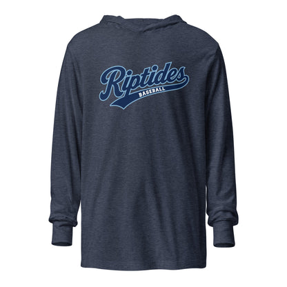 Performance | Hooded Long Sleeve T Shirt | Cape Riptides Baseball | Modern Script Logo