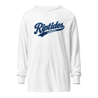 Performance | Hooded Long Sleeve T Shirt | Cape Riptides Baseball | Modern Script Logo