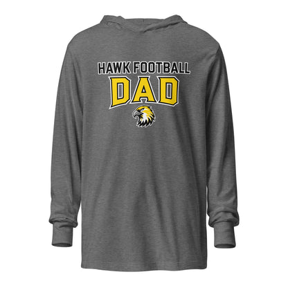 Performance | Hooded Long Sleeve T Shirt | Cardinal Ohara Hawks | Football Dad Logo