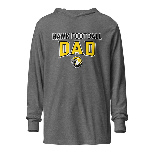 Performance | Hooded Long Sleeve T Shirt | Cardinal Ohara Hawks | Football Dad Logo