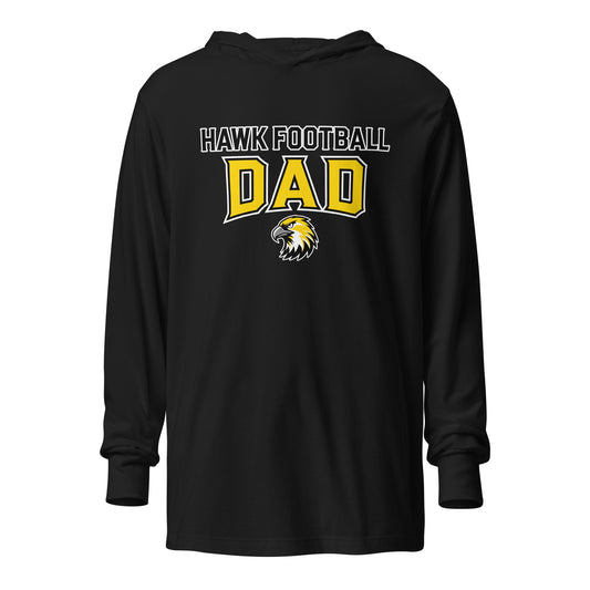 Performance | Hooded Long Sleeve T Shirt | Cardinal Ohara Hawks | Football Dad Logo