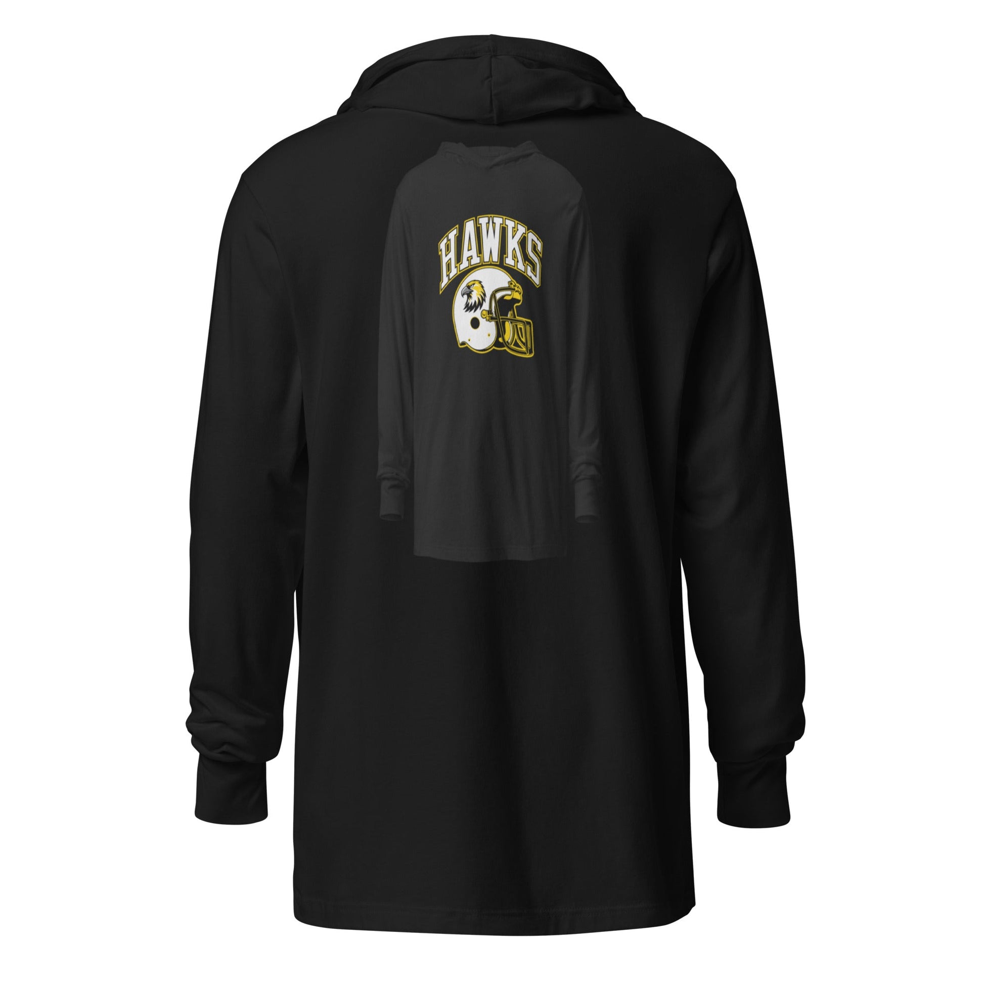 Performance | Hooded Long Sleeve T Shirt | Cardinal Ohara Hawks | Football Helmet Logo