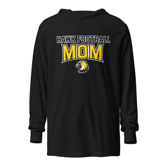Performance | Hooded Long Sleeve T Shirt | Cardinal Ohara Hawks | Football Mom Logo