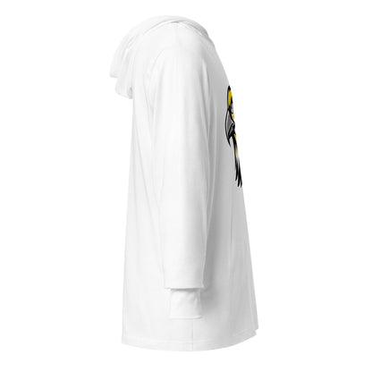 Performance | Hooded Long Sleeve T Shirt | Cardinal Ohara Hawks | Gaze Icon Logo