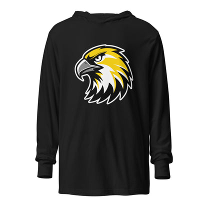 Performance | Hooded Long Sleeve T Shirt | Cardinal Ohara Hawks | Gaze Icon Logo