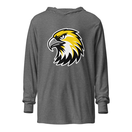Performance | Hooded Long Sleeve T Shirt | Cardinal Ohara Hawks | Gaze Icon Logo
