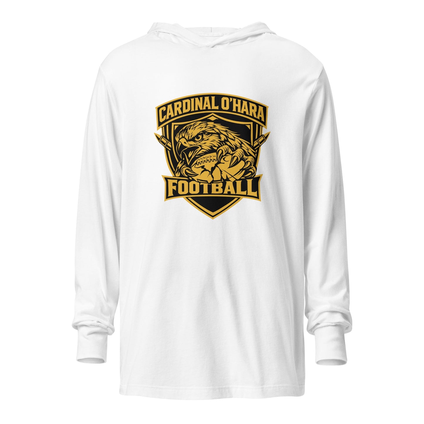Performance | Hooded Long Sleeve T Shirt | Cardinal Ohara Hawks | Shield Logo