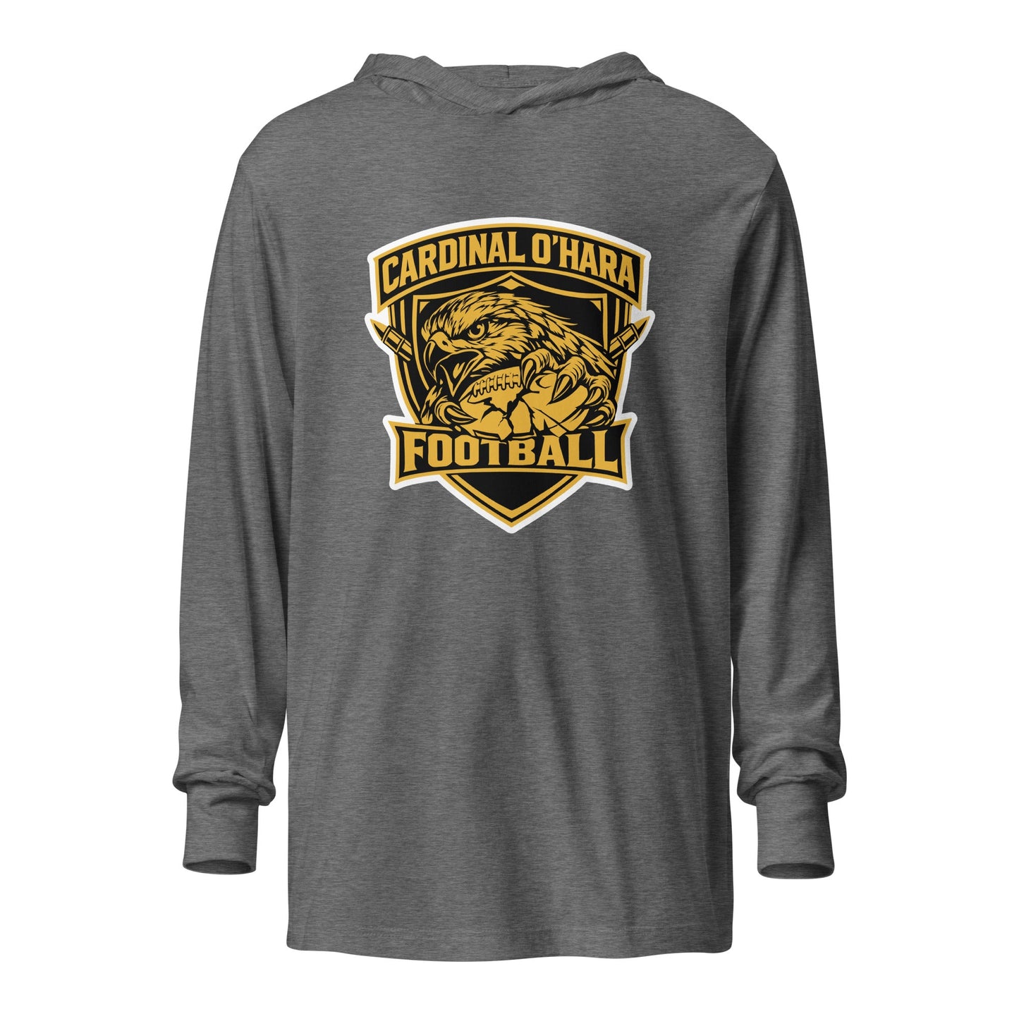 Performance | Hooded Long Sleeve T Shirt | Cardinal Ohara Hawks | Shield Logo