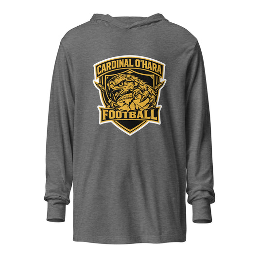 Performance | Hooded Long Sleeve T Shirt | Cardinal Ohara Hawks | Shield Logo